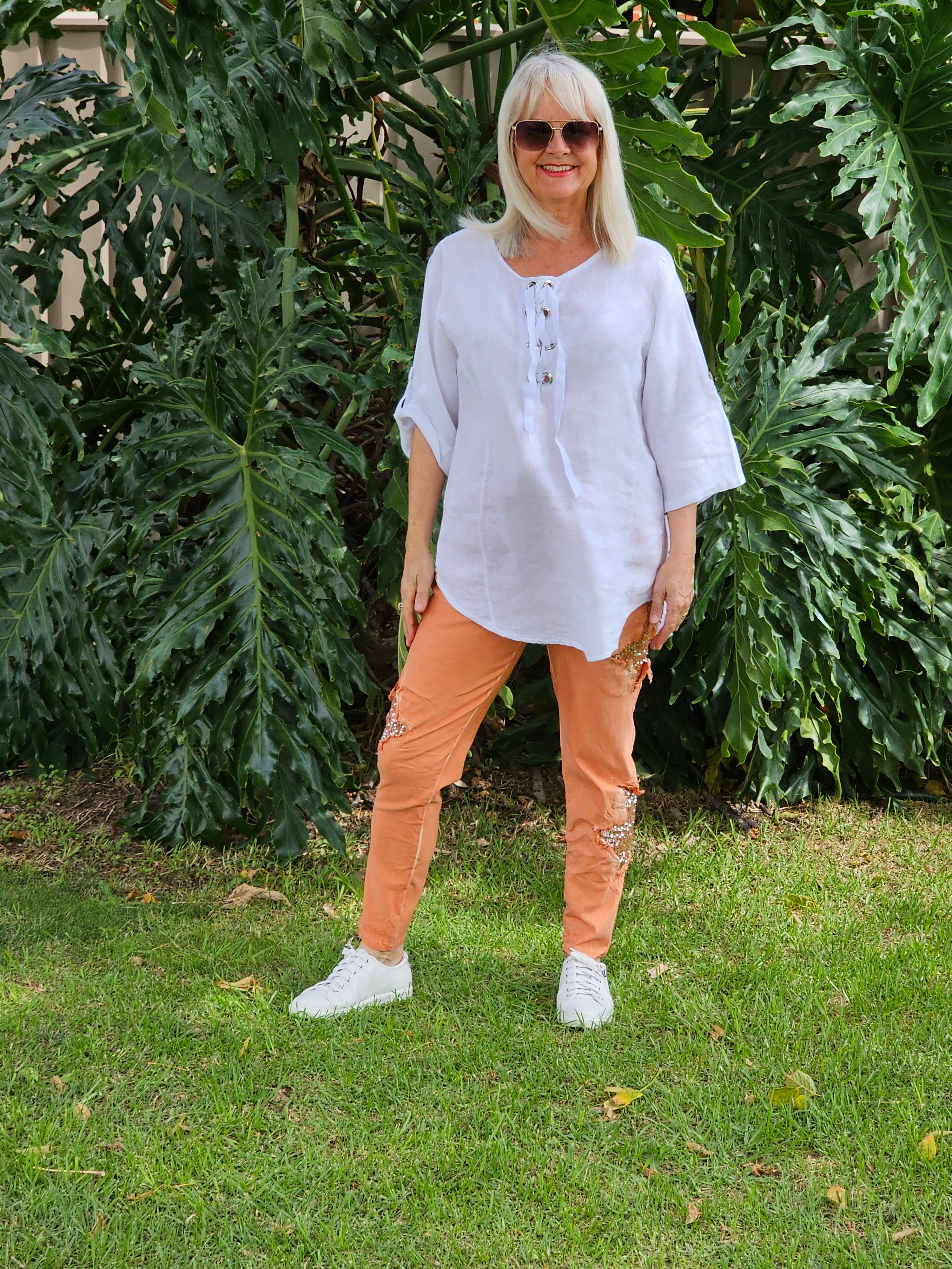 Raft tie top, linen
