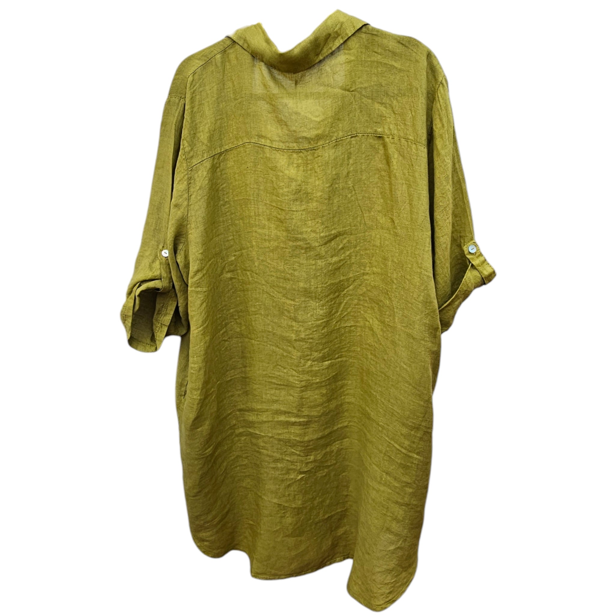 Linen oversized dress shirt ,buttons one size