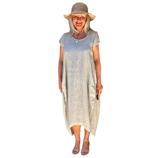 Linen dress short sleeve