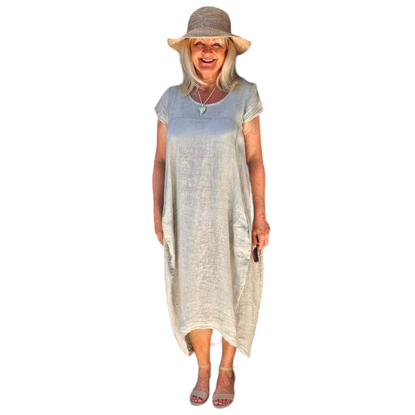 Linen dress short sleeve