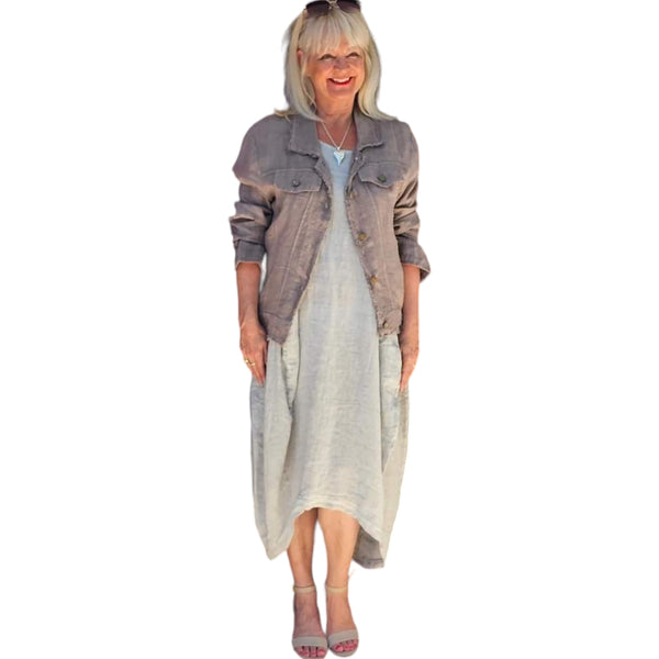 Linen dress short sleeve