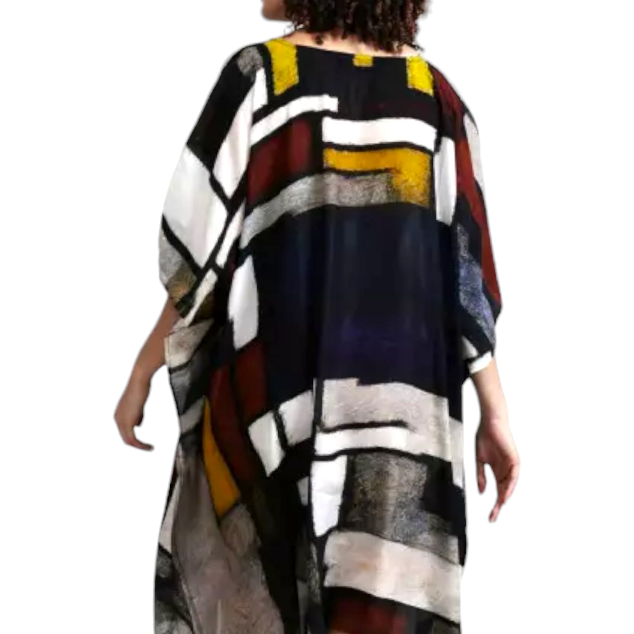 Kaftan geometric Modal satin