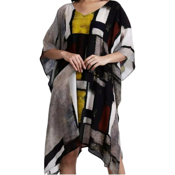 Kaftan geometric Modal satin