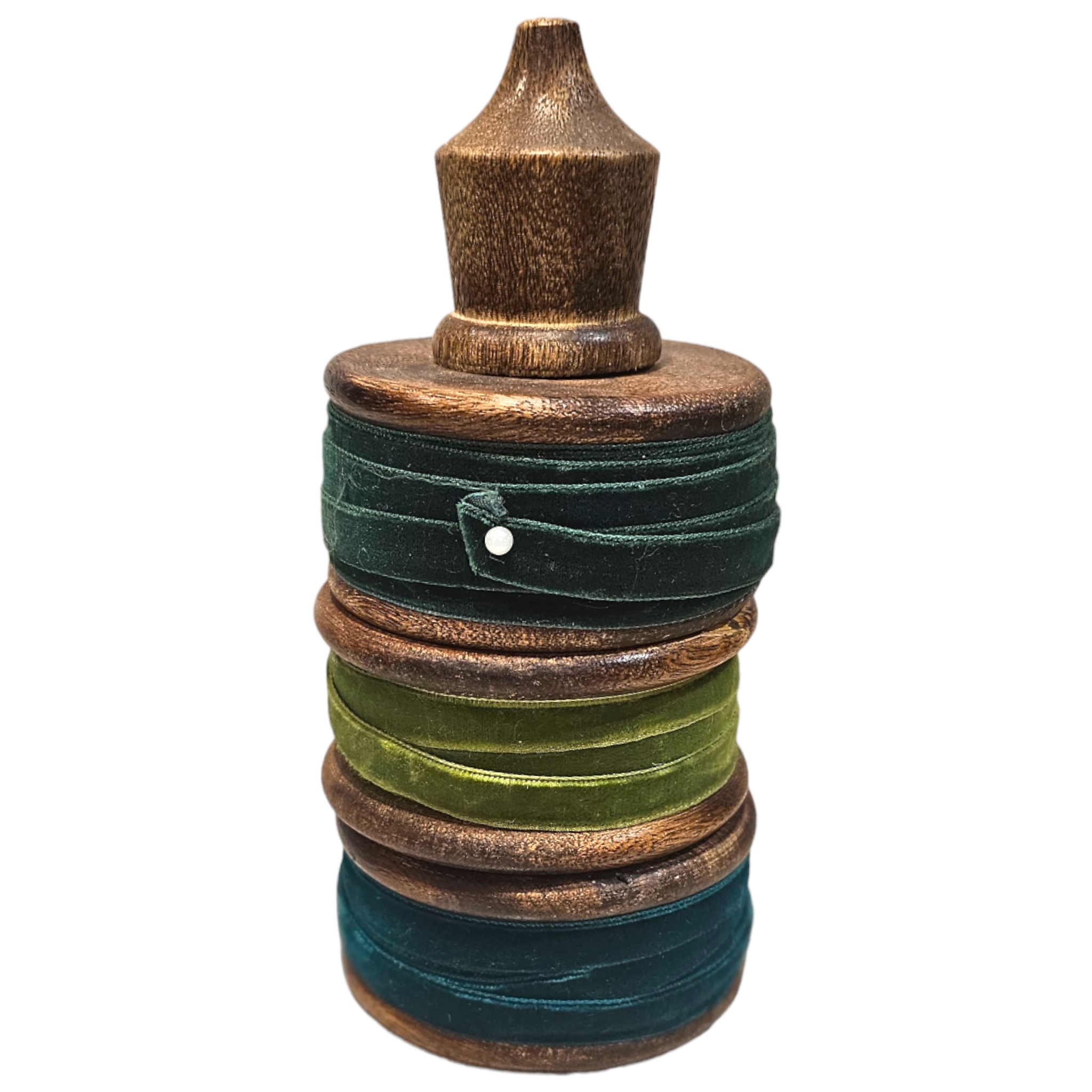 Velvet ribbon on wooden spool