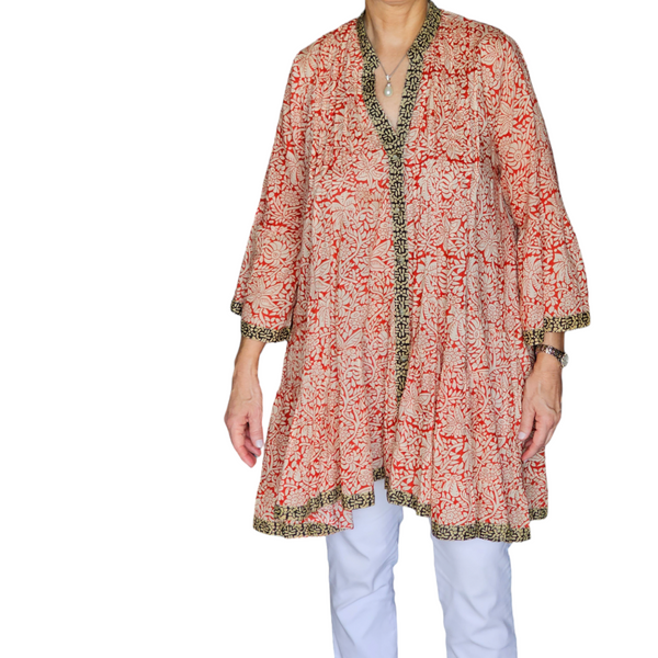 Dress with v- neck ,open front