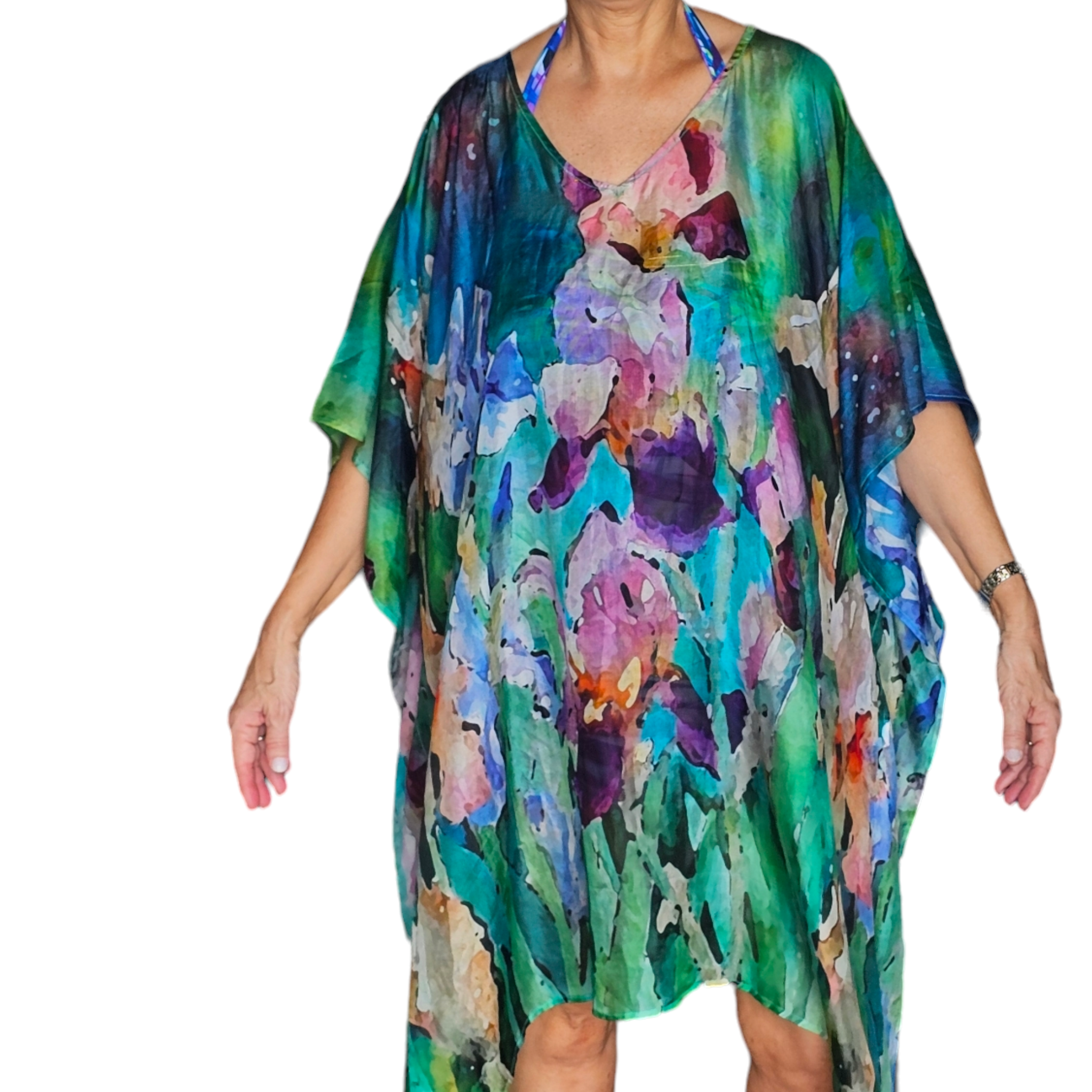 Kaftan floral silk