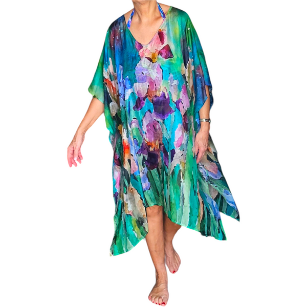 Kaftan floral silk