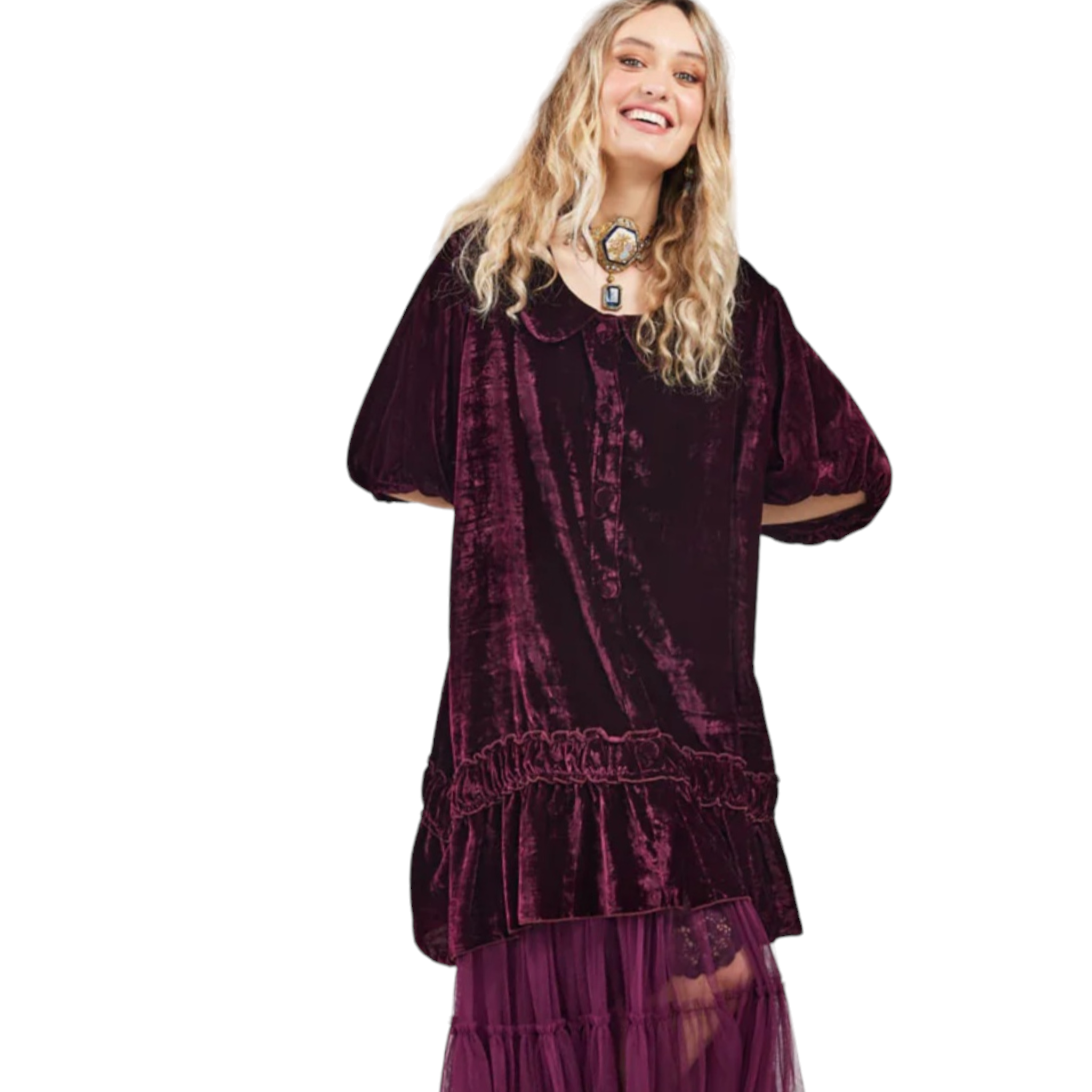 Velvet coat dress Miss Rose Sister Violet