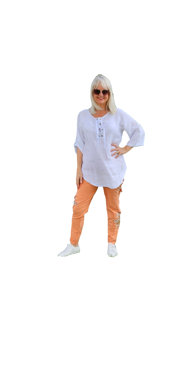Raft tie top, linen