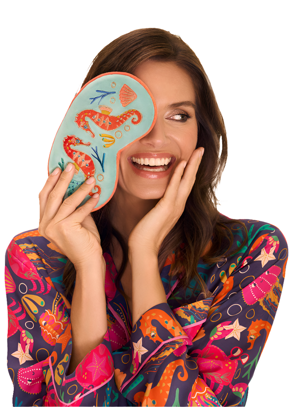 Lavender Eye Mask - Sparkling Seahorse - Aqua