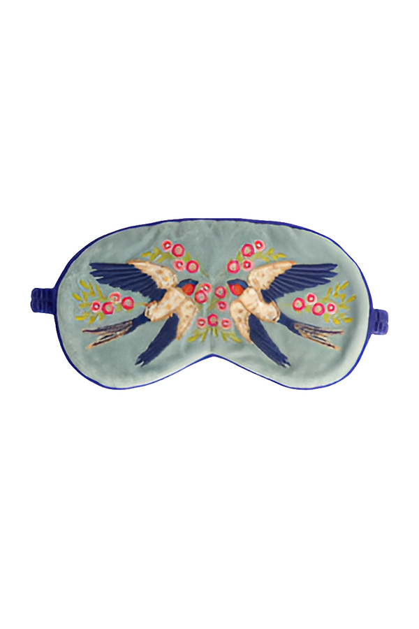 Lavender Eye Masks - Swooping Swallows Blue