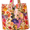 Powder Luxe Velvet Quilted Tote Bags - Cream Posy
