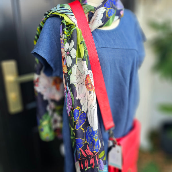 Floral Pure Silk Designer Scarf S24-90