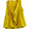 Linen Ruffle T-Shirt Top