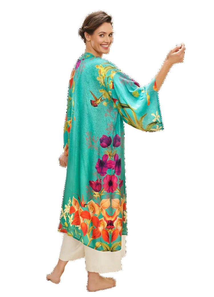 Hummingbird at Dusk Kimono Gown