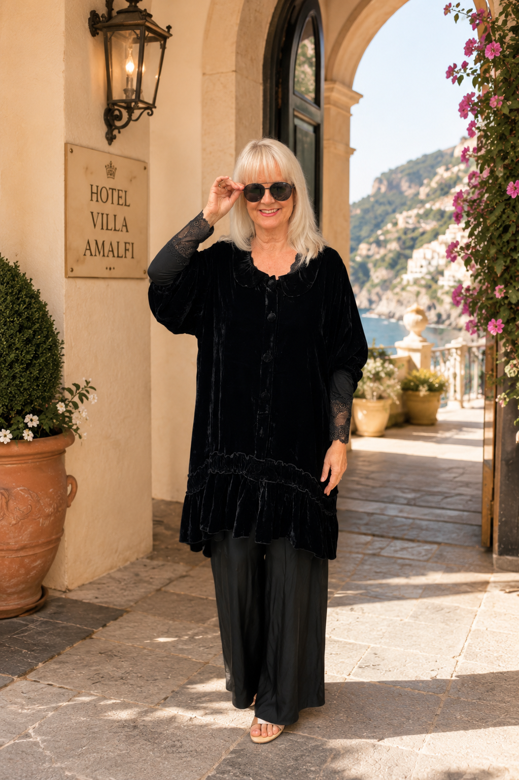 Velvet Coat Dress - Florentine Miss Rose Sister Violet