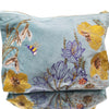 Mid Sized Embroidered Zip Pouch - Wildflower Meadow Powder