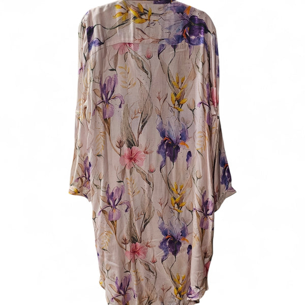 Floral print Mid lenght Shirt dress purple Iris