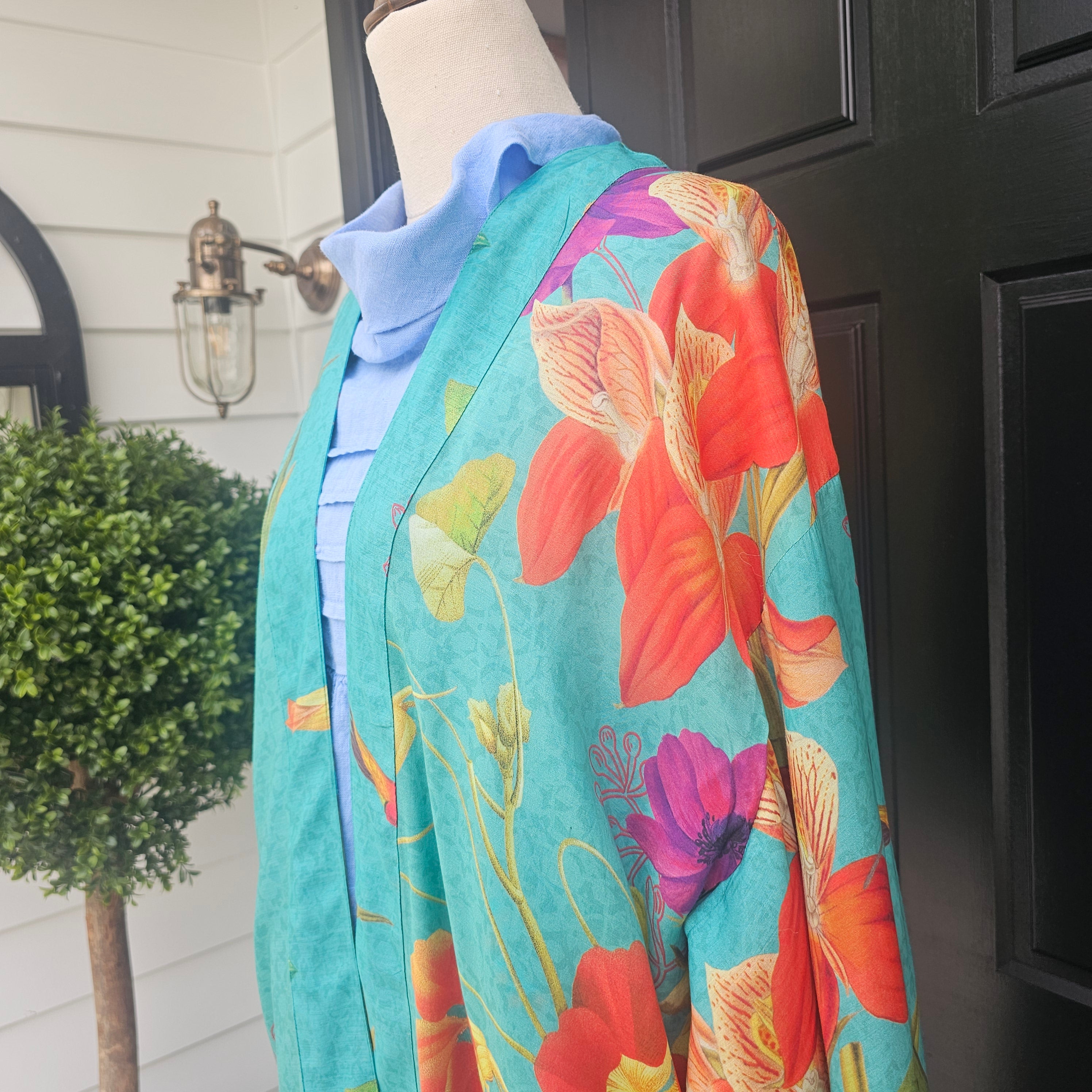 Hummingbird at Dusk Kimono Gown