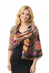 Merino Wool Embroidered Shawl