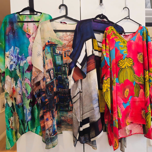 Kaftan floral silk