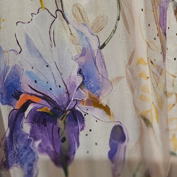 Floral print Mid lenght Shirt dress purple Iris
