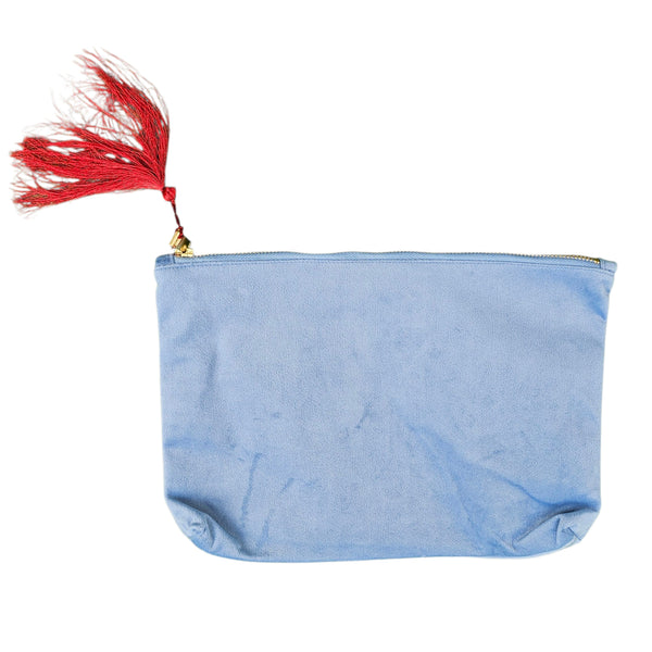 Powder Velvet Zip Pouch - Hello Gorgeous
