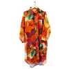 Floral Print Mid-Length Shirt Dress orange