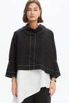 Funnel Neck Contrast Top