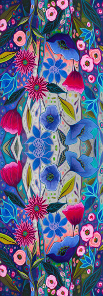 Midnight Bloom Kaleidoscope –Merino Wool  and Silk Scarf