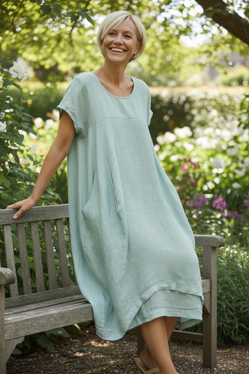 Linen Dress - Short Sleeve