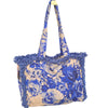 Powder Fringed Box Tote - China Blue Blooms