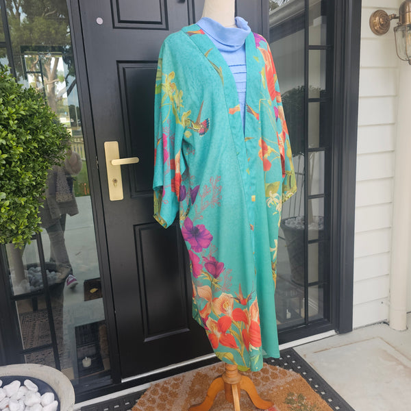 Hummingbird at Dusk Kimono Gown