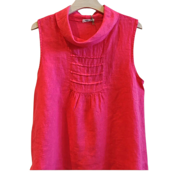 Sleeveless linen  Boatneck Blouse,Linen & More
