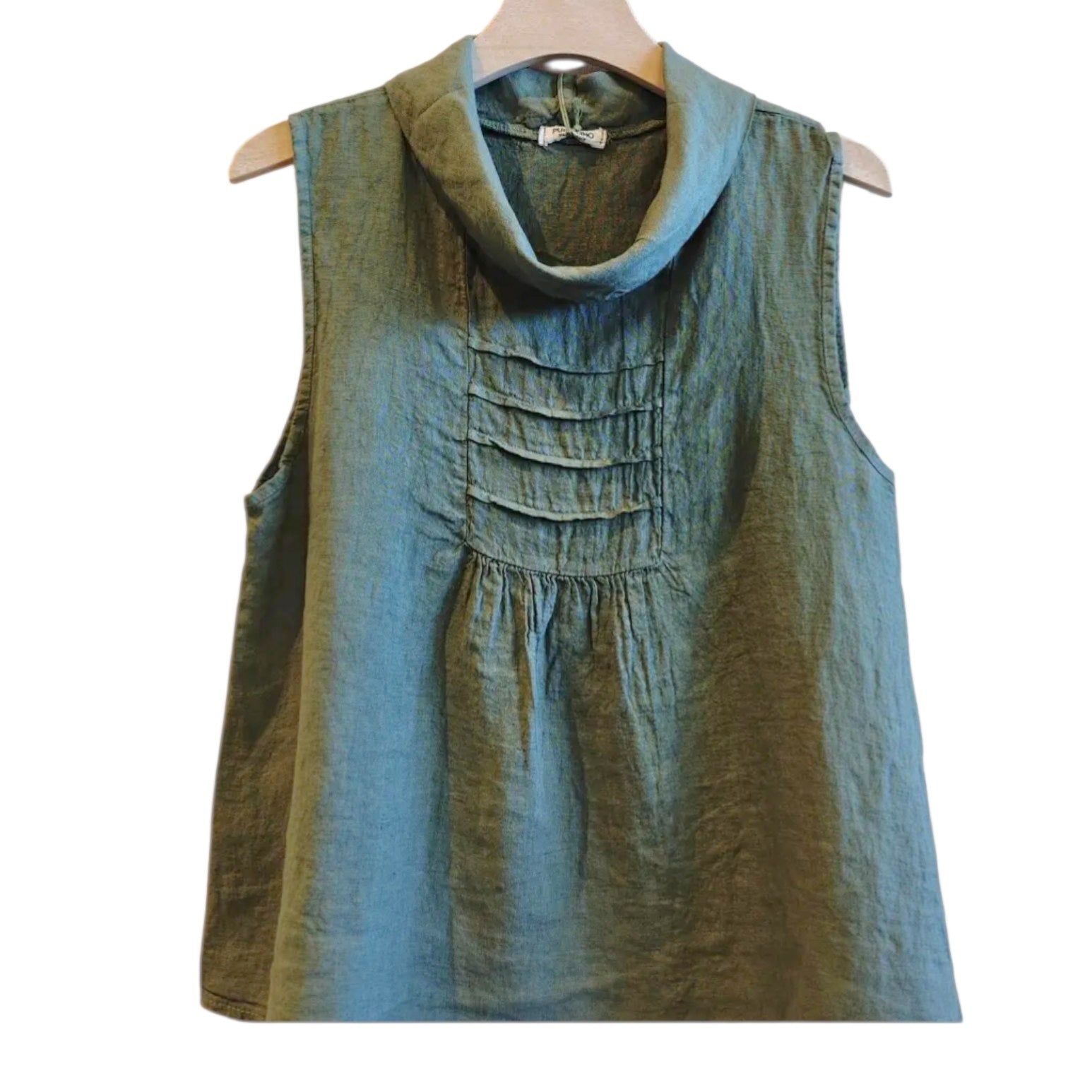 Sleeveless linen  Boatneck Blouse,Linen & More