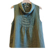 Sleeveless linen  Boatneck Blouse,Linen & More