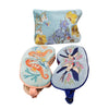 Mid Sized Embroidered Zip Pouch - Wildflower Meadow Powder