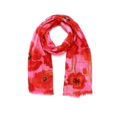 W21-42 Floral Poppies Modal Silk