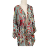English Floral Green Modal Kimono